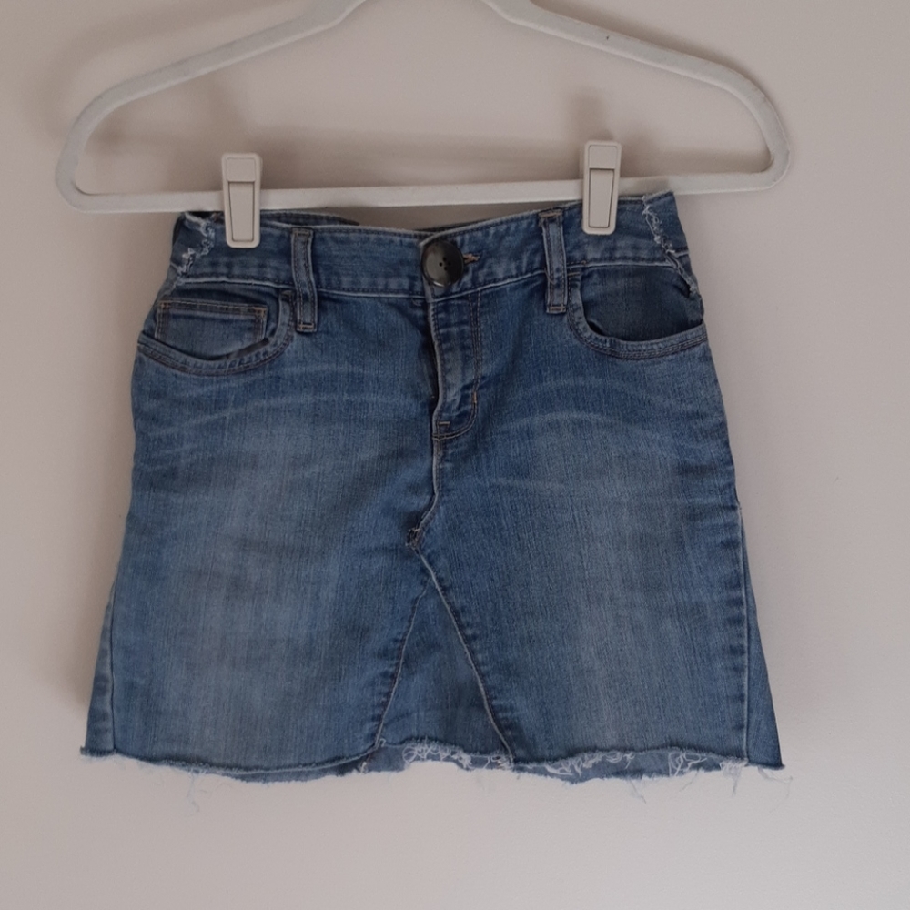 Distressed Denim Mini Skirt